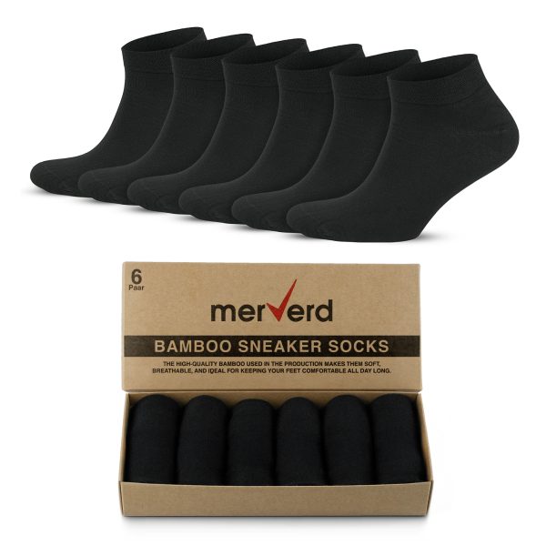 Startseite 19 merVerd Bambus Sneakersocken Damen und Herren, 6 Paar, Antibakteriell